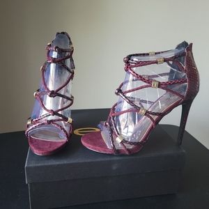 Bebe Strappy heels Beet red , 10
